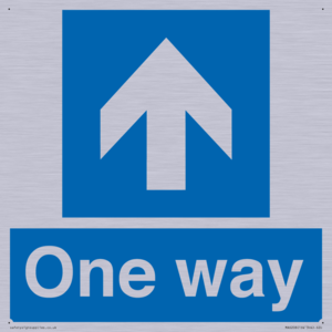 One way with up directional arrow